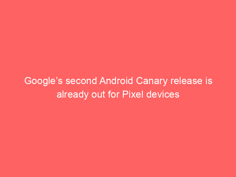 Google’s second Android Canary release is already out for Pixel devices