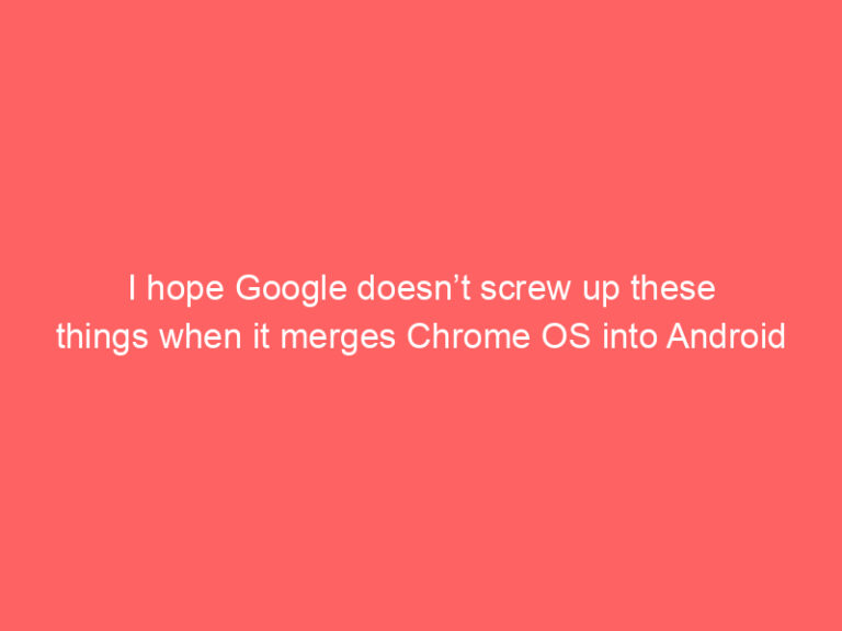 I hope Google doesn’t screw up these things when it merges Chrome OS into Android