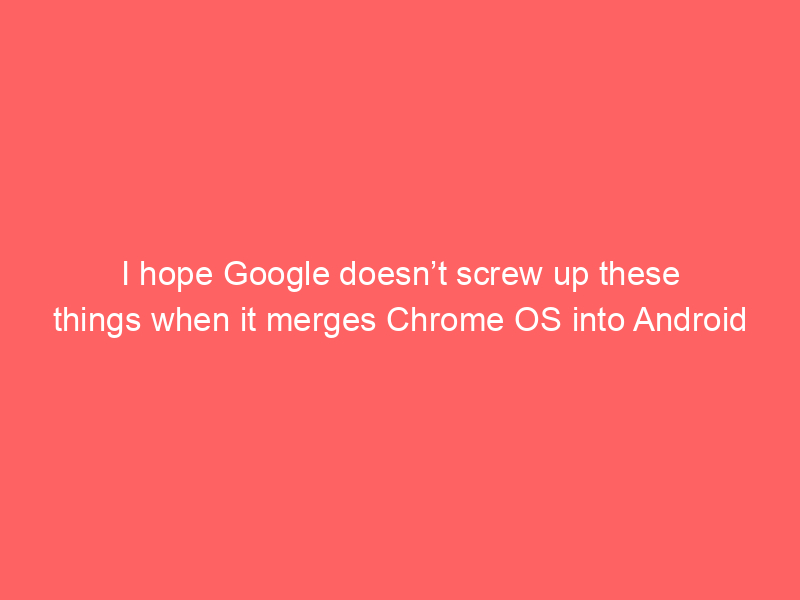 I hope Google doesn’t screw up these things when it merges Chrome OS into Android